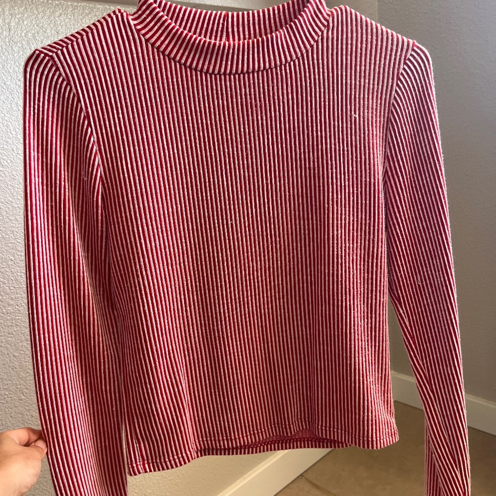 striped red crop top